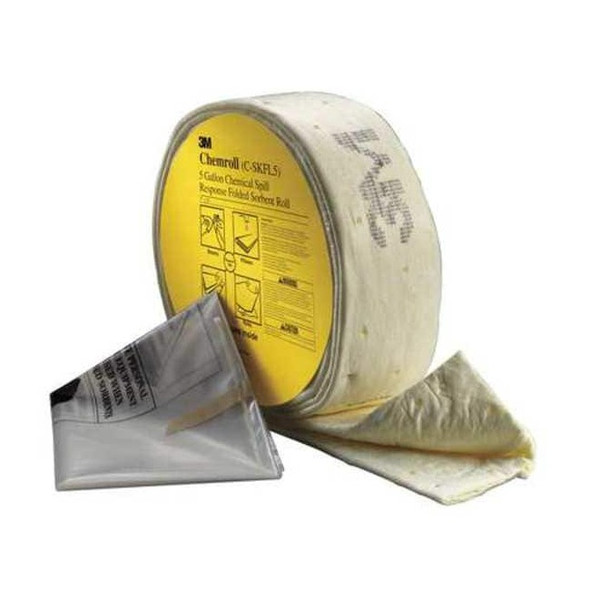 3m Spill Kit, 5 gal Volume Absorbed per Kit, Shrinkwrapped, Yellow, 3 C-SKFL5