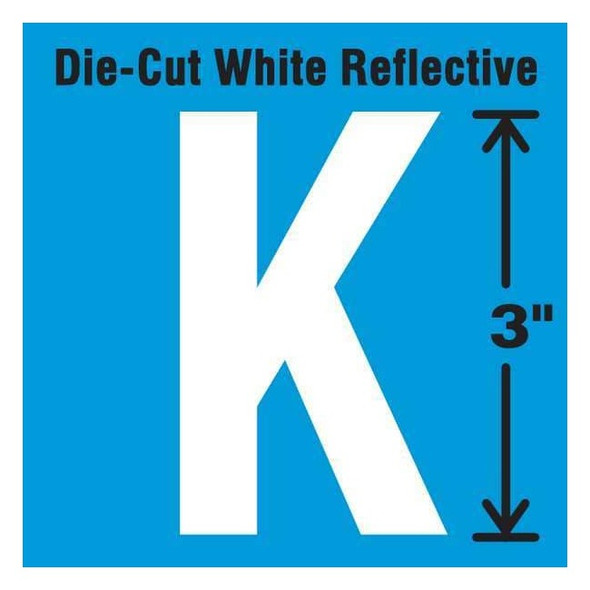 Stranco LetterLabel,Vinyl,3inH,1-3/4inW,PK5 DWR-3-K-5