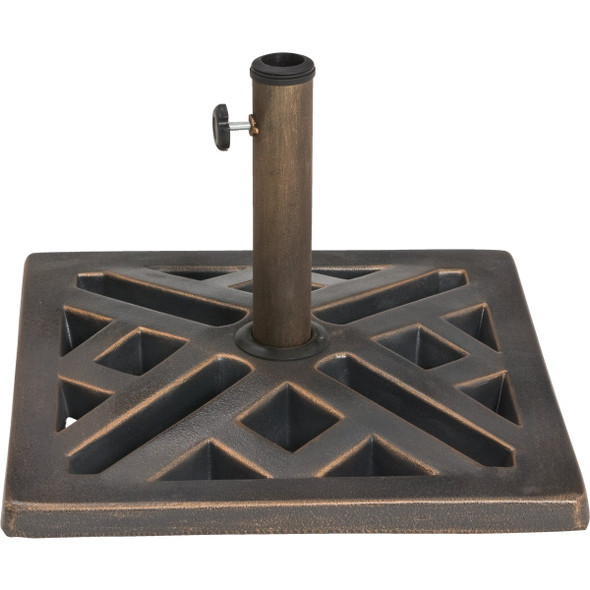 Outdoor Expressions 17 In. Square Bronze Polyresin Umbrella Base SL-USC-46 BRZ