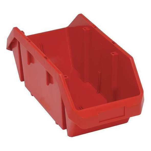 Hang & Stack Storage Bin, Plastic, Red, 7 in H, 8 3/8 in W, 18 1/2 in L