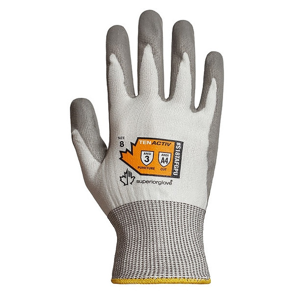 Knit Gloves, Cut Level A4 ,Dipped ,Polyurethane ,Smooth ,6 1 PR