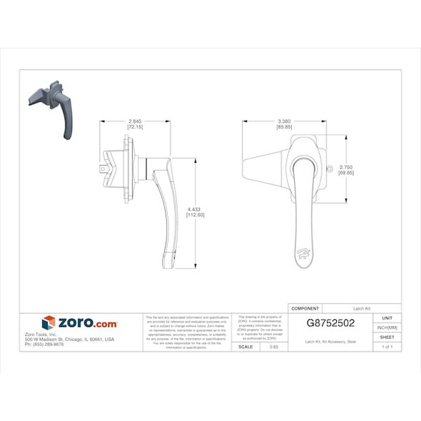 Nvent Hoffman Latch Kit,1-Point,Steel,One Door Type AL3A