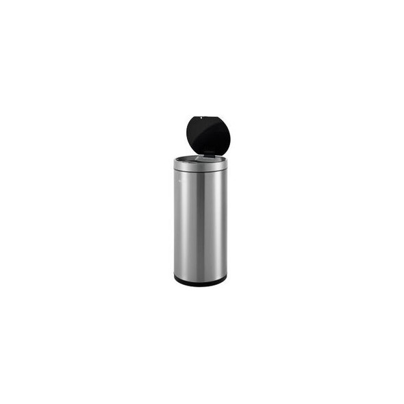 Global Industrial Round Motion Sensor Trash Can 9-1/4 Gallon Brushed Stainless S
