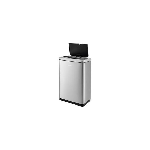 Global Industrial Rectangular Motion Sensor Trash Can 12 Gallon Brushed Stainles