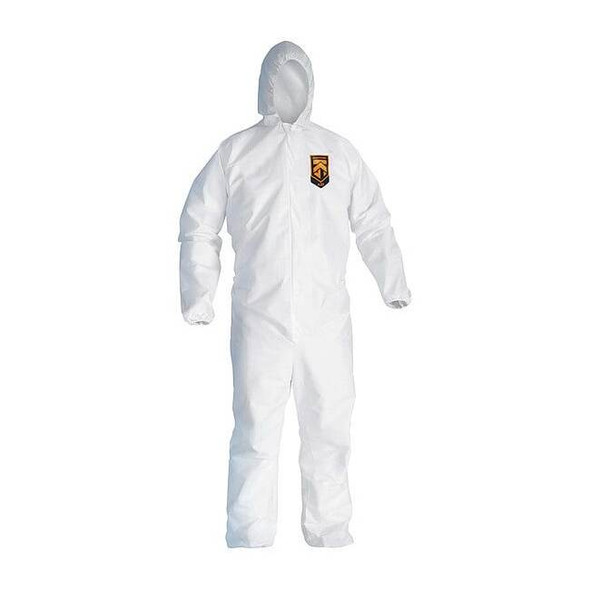 Kleenguard BrethParti Hood Covall REFLEX ZipFnt ElasWrisAnk WHT 4X 20/C 49117