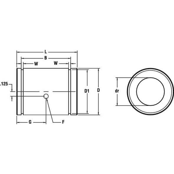 Dayton Ball Bushing Bearing,Closed,Bore 1 In 2CNL3