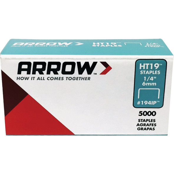 Arrow HT19 Hammer Tacker Staple, 1/4 In. (5000-Pack) 194IP