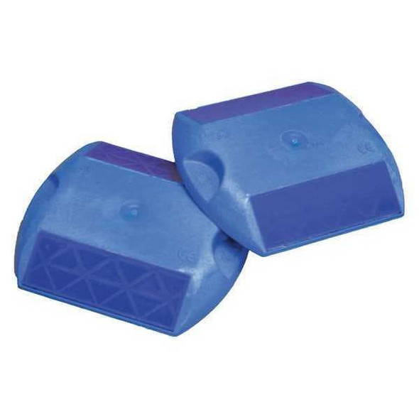 Pavement Marker, Retroreflective Polymer, 4 in Length, 3 3/4 in Width, 5/8 in Height, Blue, Epoxy