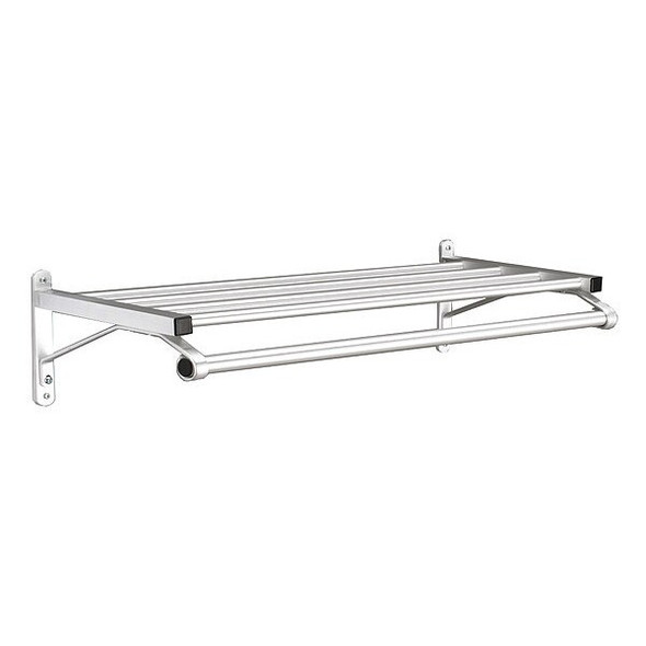 Glaro Coat Rack,1 Shelf,36 In W,Satin Aluminum 501-36SA