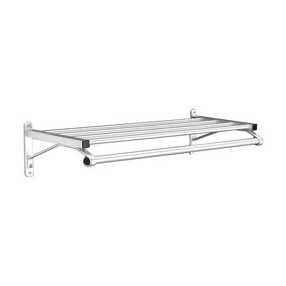 Glaro Coat Rack,1 Shelf,36 In W,Satin Aluminum 501-36SA