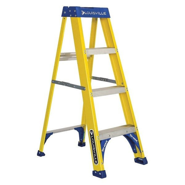 Louisville 4 ft Fiberglass Stepladder, 250 lb Capacity FS2004