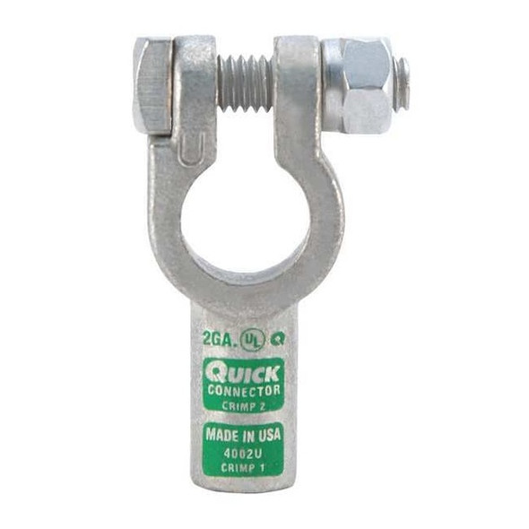 Fusion Straight Battery Terminal,2 ga.,Green 4002U