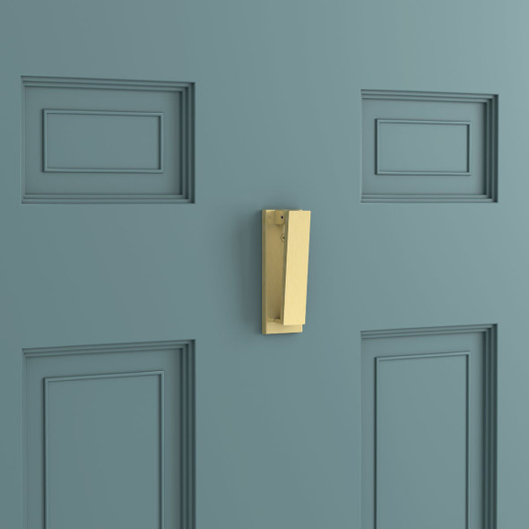 National Hardware 4-3-4 In. Brushed Gold Reed Door Knocker N336-705 207516