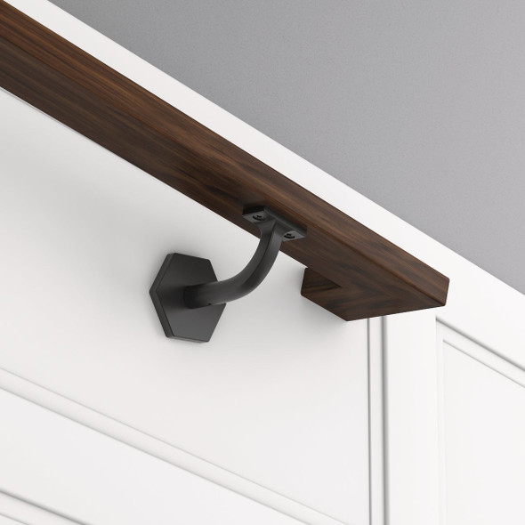 National Hardware Powell 3 In. Matte Black Handrail Bracket N830-533 215404
