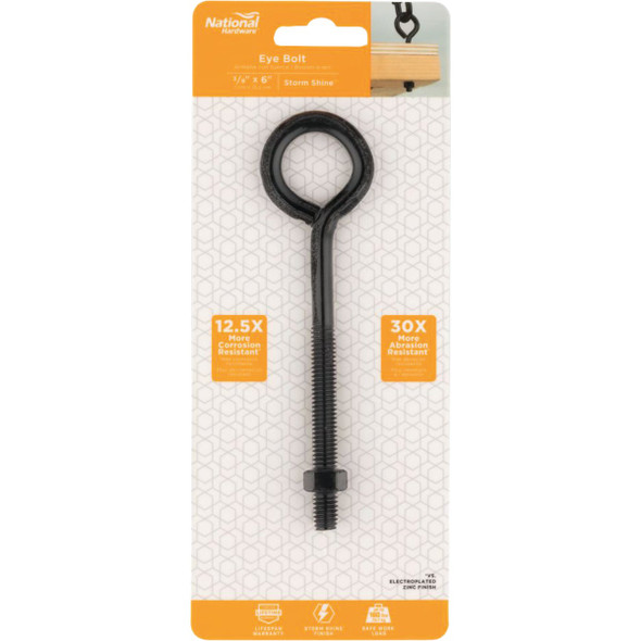 National Hardware 3-8 In. x 6 In. Storm Shine Eye Bolt with Nut N820-086 220597