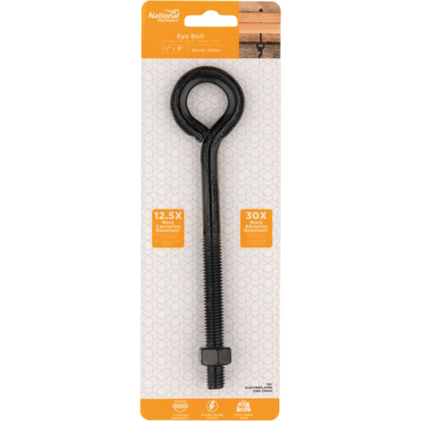 National Hardware 1-2 In. x 8 In. Storm Shine Eye Bolt with Nut N820-091 220894