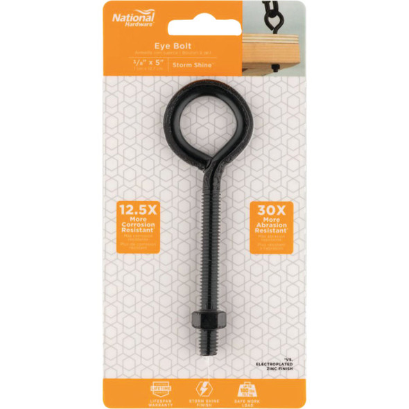 National Hardware 3-8 In. x 5 In. Storm Shine Eye Bolt with Nut N820-098 221104