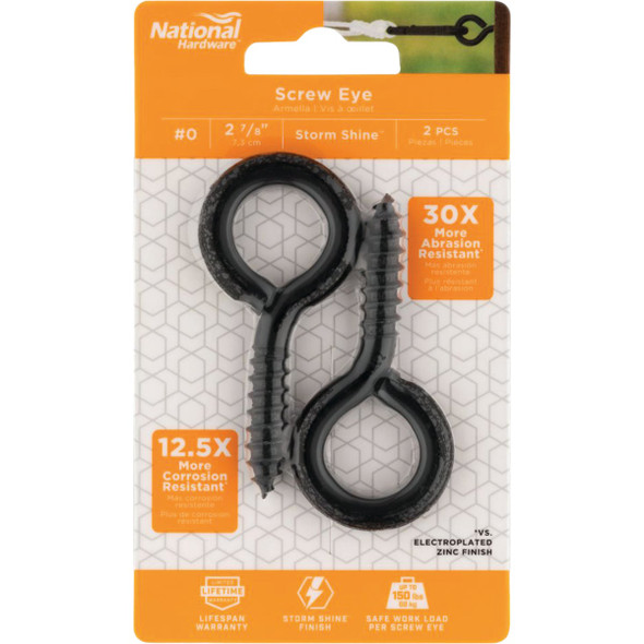 National Hardware 0, 2-7/8 In. Storm Shine Screw Eye (2-Count)