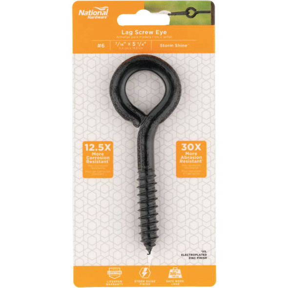 National Hardware 7-16 In. x 5-1-4 In. Storm Shine Screw Eye  N820-087 218295