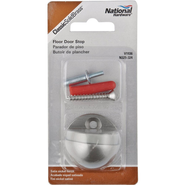 National Hardware Satin Nickel Floor Door Stop N325-324 218322