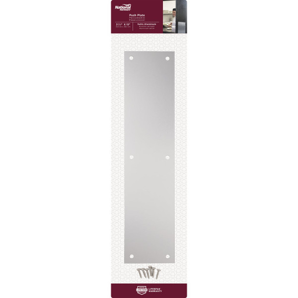 National Hardware Satin Aluminum Push Plate N270-504 256471