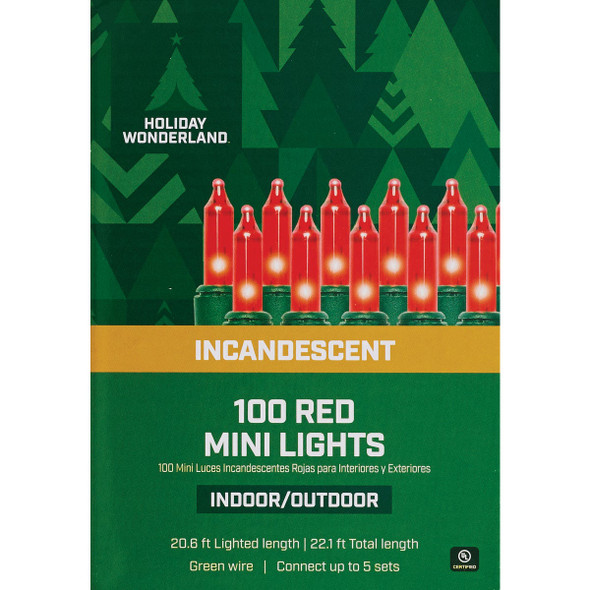 Holiday Wonderland 100lt Red Incnd Mini Set KT-I100-10 864059