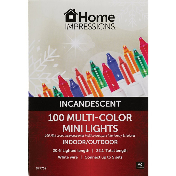Home Impressions Multi 100-Bulb Mini Incandescent String Light Set with White Wire