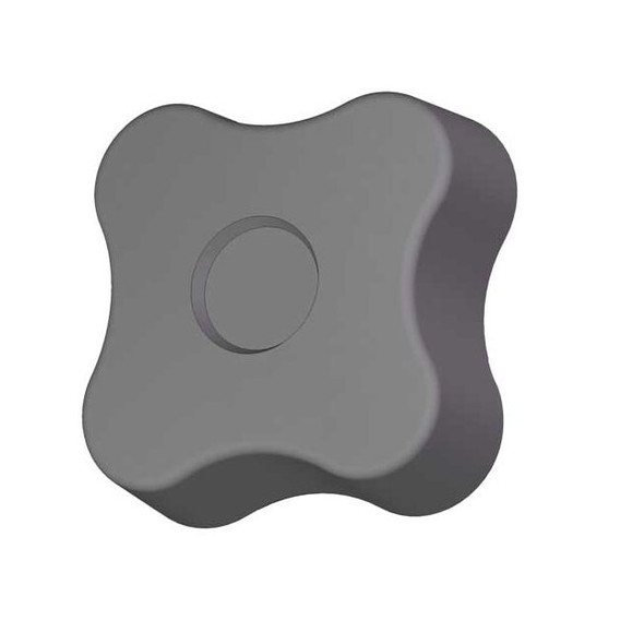 Soft Touch Four Lobe Knob, 5/16-18 Thread Size, 0.875"L, Steel