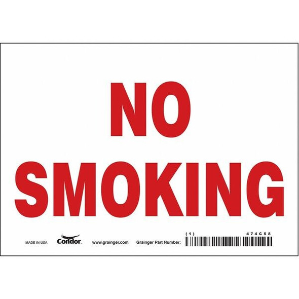 Safety Sign, 5 in H, 7 in W, Vinyl, Horizontal Rectangle, English, 474C58