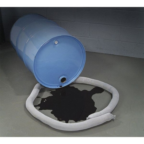 Spilltech Sorbent Sock, 25 gal, 3 in x 8 ft, Universal, Gray, 15 PK GSO815