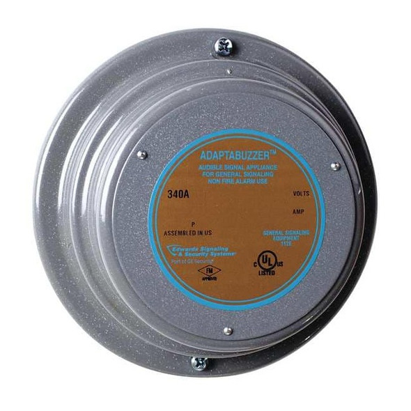 Buzzer, Buzzer, Continuous, 24V AC, 70 dB, Steel, Gray, Surface Mount