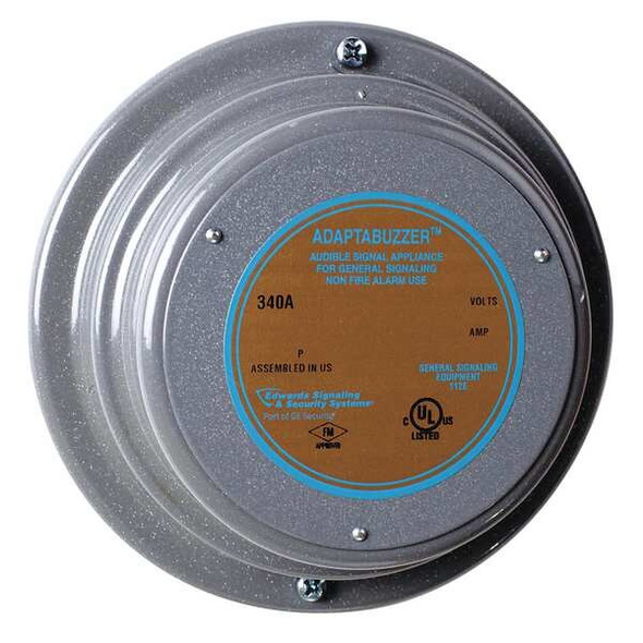 Edwards Signaling Buzzer,24VAC,0.250A,Gray 340A-G5 Edwards Signaling Buzzer,24VAC,0.250A,Gray 340A-G5