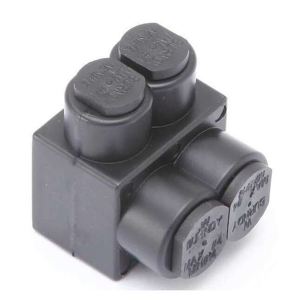 Burndy MultitapConnector,Alum,Blk,Hex,2Port 1PL42