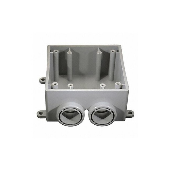 Cantex Weatherproof Box,2Gang,2Inlet,PVC 5133390