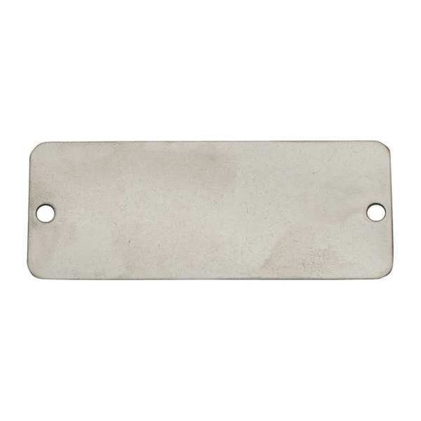 Blank Tag, Stainless Steel, 2 in H x 3 in W, Silver, Rectangle, 3 PK