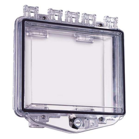Enclosure, Polycarbonate, Surface Mount, 10 in W x 3 1/4 in H x 10 in D, Clear