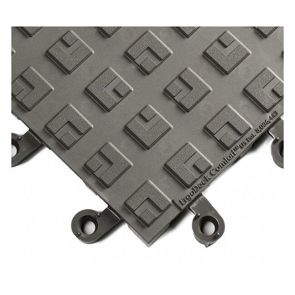 Wearwell Interlocking Antifatigue Mat Tile, 18 in W x 18 in L, Gray 556