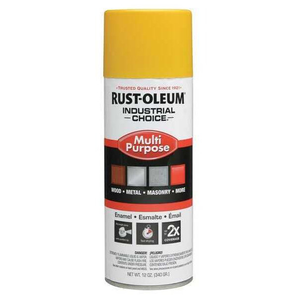 Rust-Oleum Spray Paint, OSHA Safety Yellow, Gloss, Solvent, 12 oz 1644830