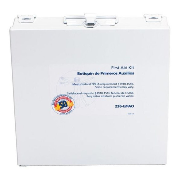 First Aid Kit and Housing, Metal 195 Components, 50 People Served  226-U/FAO