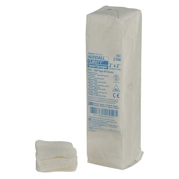 Covidien Sponge, Non-Sterile, White, Gauze, PK200 KCGS019146
