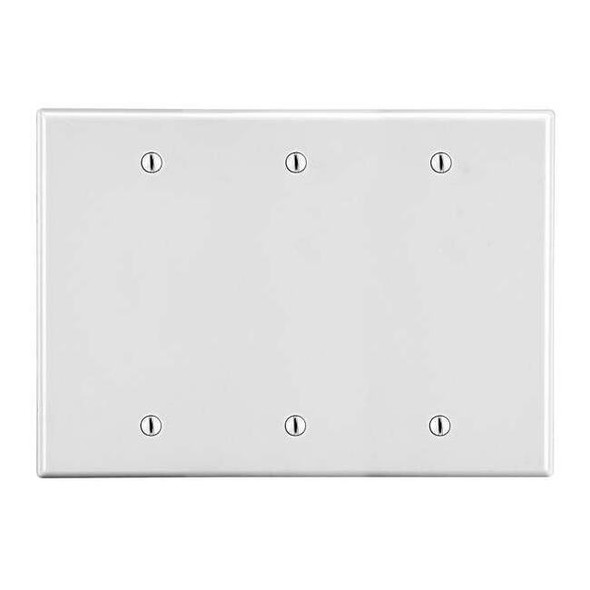 Blank Box Mount Wall Plate, Number of Gangs: 3 Plastic, Satin Finish, White