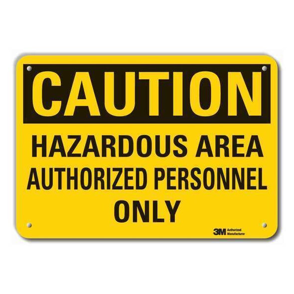 Lyle Rflctv Hazard Area Caution Sign,10x14in LCU3-0376-RA_14x10