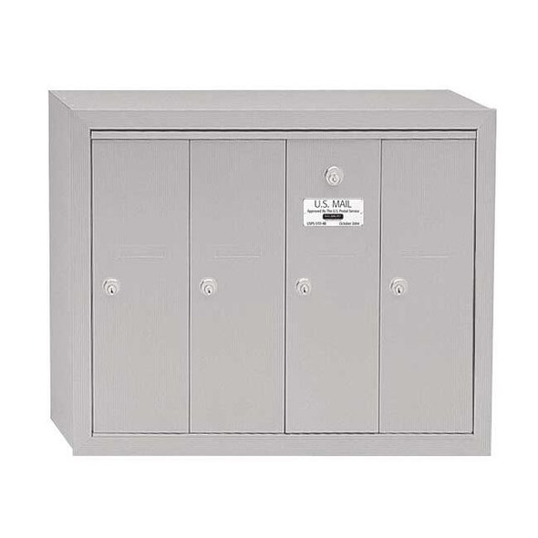 Mailbox, Aluminum, Powder Coated, 4 Doors, Surface, -