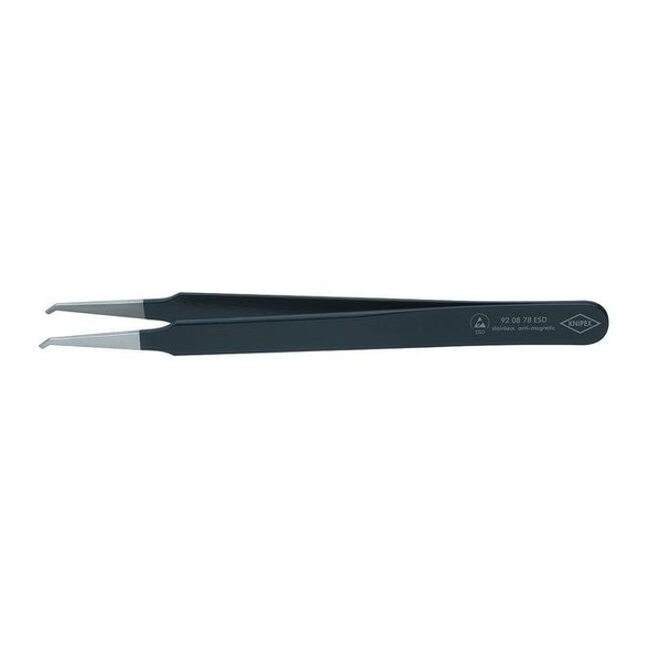 Knipex Precision Tweezers,SS,Bent,4 21/32"L 92 08 78 ESD