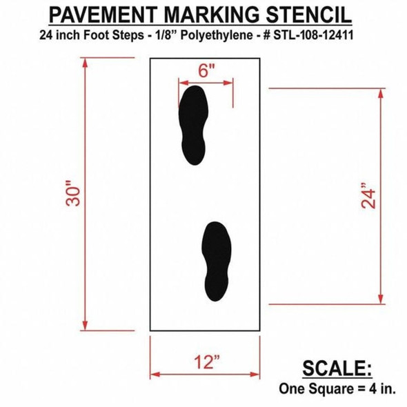 Rae Pavement Stencil,Foot Steps, STL-108-12414 STL-108-12414