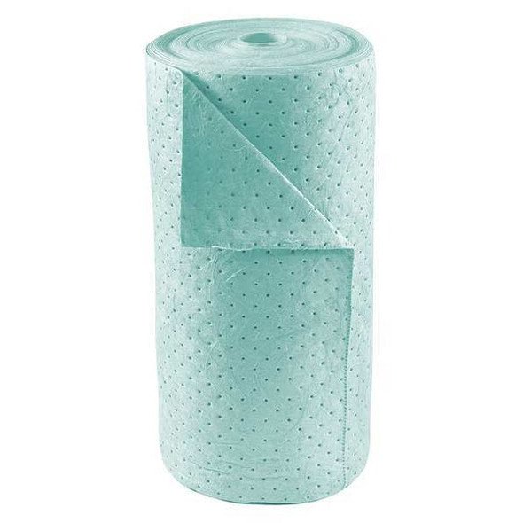 Sorbent Roll, 39 gal, 30 in x 150 ft, Harsh Chemicals, Green, Polypropylene