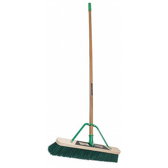 Quickie 24 in Sweep Face Push Broom, Stiff, Synthetic, Green 868SU