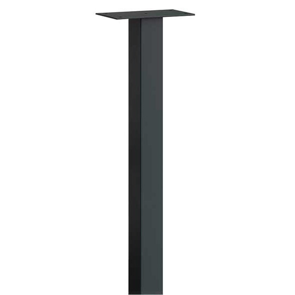 Salsbury Industries Post, Black, Powder Coated, In Ground, - 4895BLK