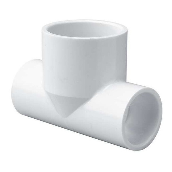 PVC Reducer Tee, Socket x Socket x Socket, 1 1/2 in x 1 1/2 in x 2 in Pipe Size