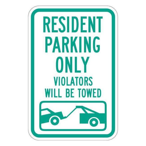 Lyle Resident Parking Sign,18" x 12, T1-1034-EG_12x18 T1-1034-EG_12x18